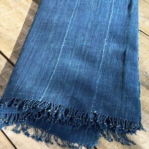 Vintage African Indigo Denim Mossi Mudcloth 65” L x 39” W | No. 100